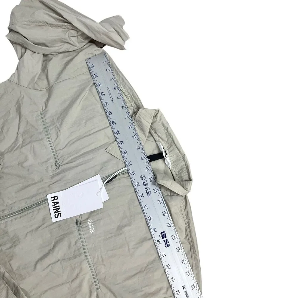 Rains‎ Jacket Men’s XL Cement Full Zip Collar 18690 Woven Athletic Shirt Pockets